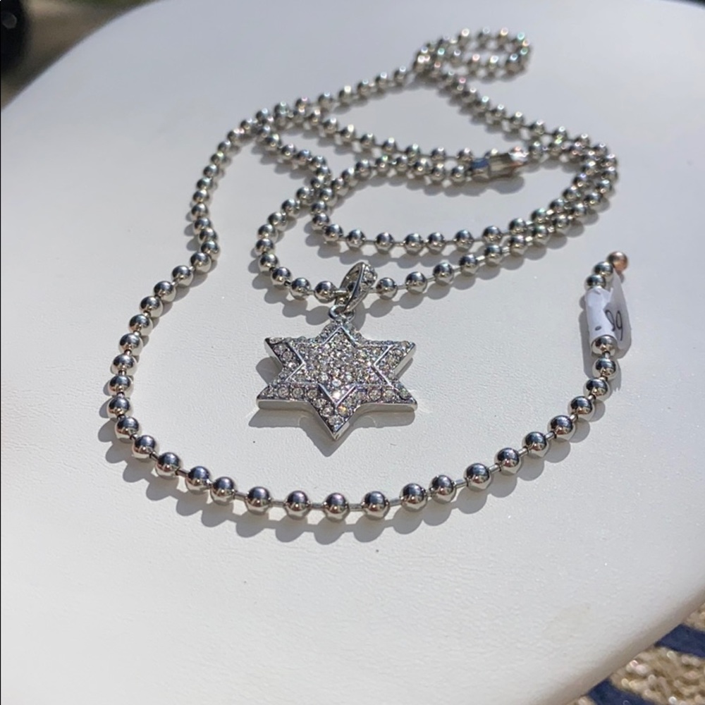 New the Star of David pendant ball chain necklace 24”